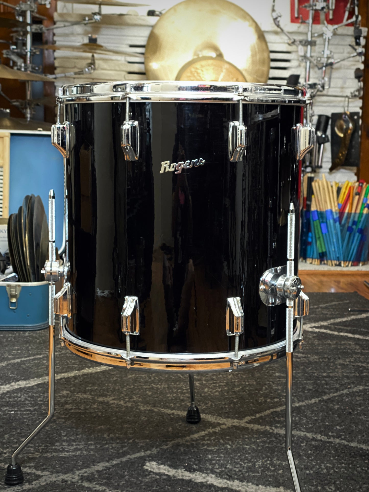 Rogers 16x16 Holiday Floor Tom - Black 1960s