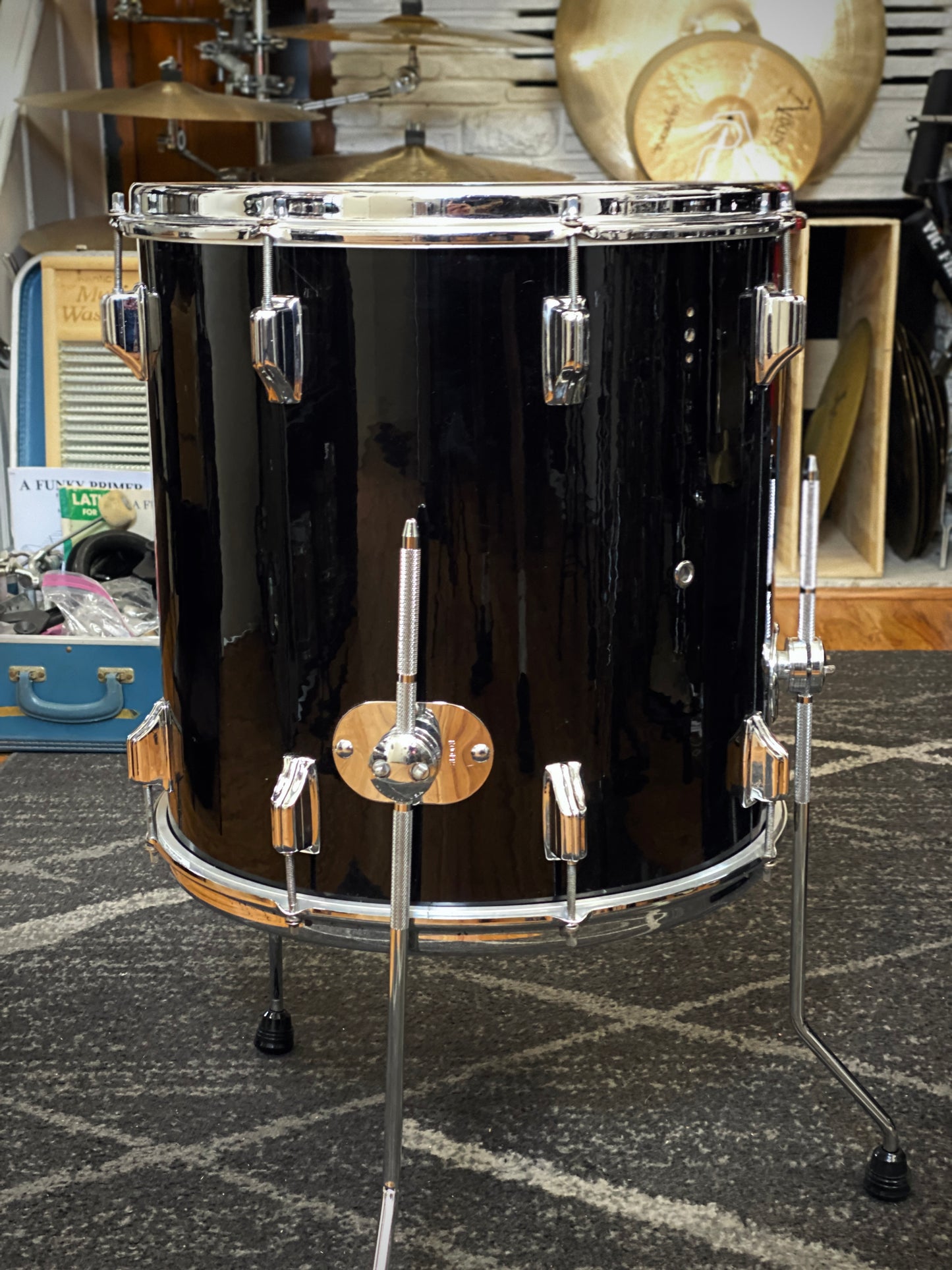 Rogers 16x16 Holiday Floor Tom - Black 1960s