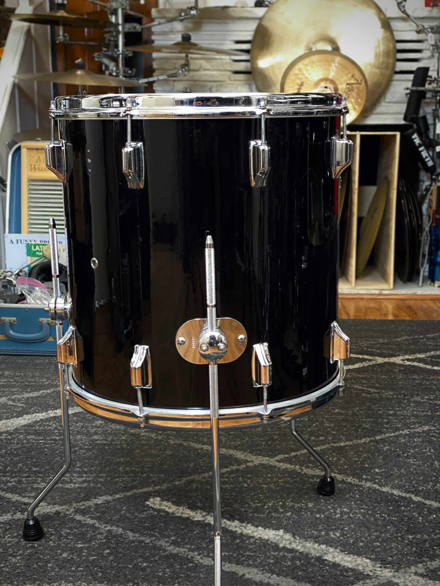 Rogers 16x16 Holiday Floor Tom - Black 1960s