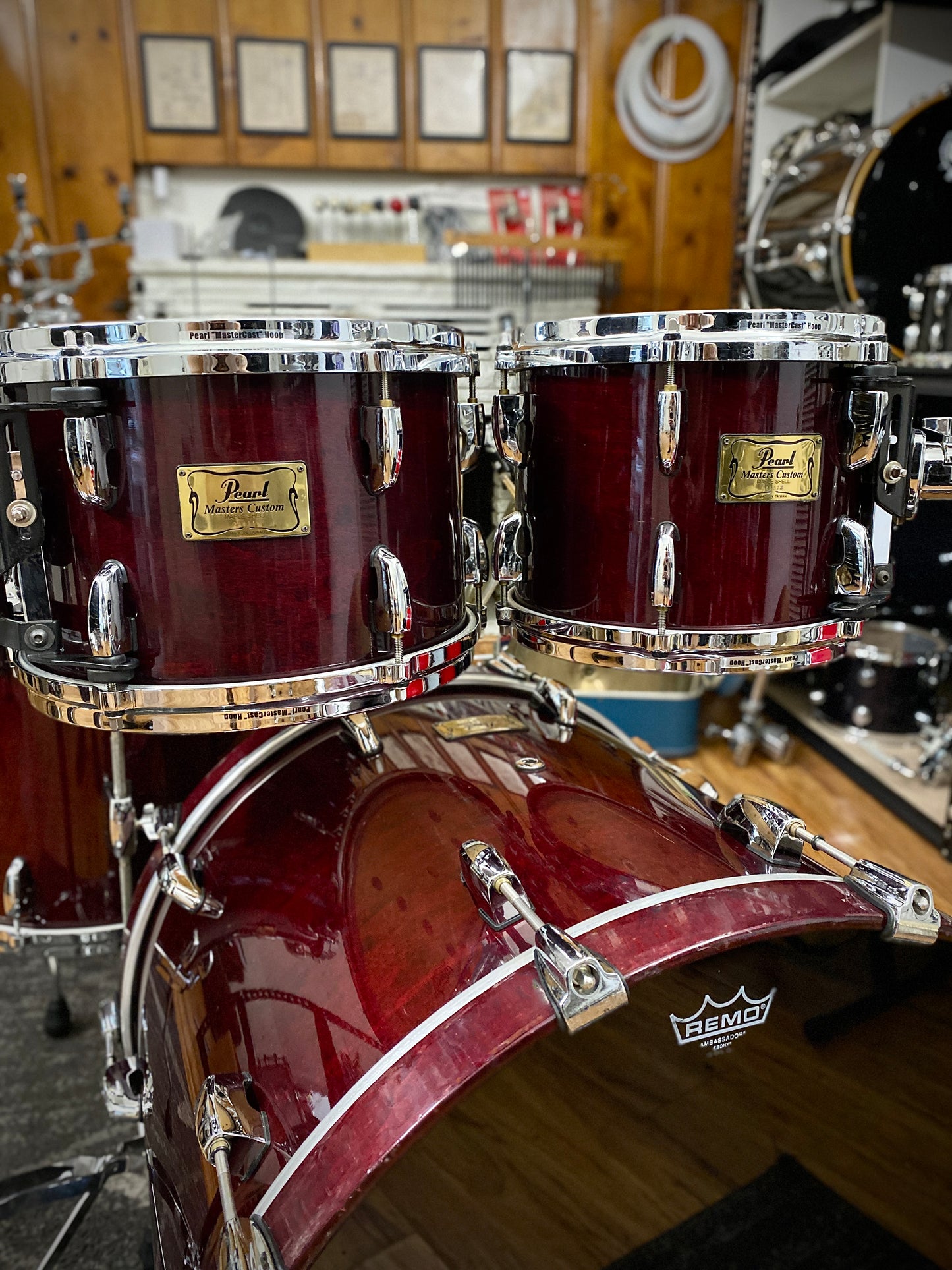 Pearl Masters Custom Maple Drum Kit – Wine Red (1990s)