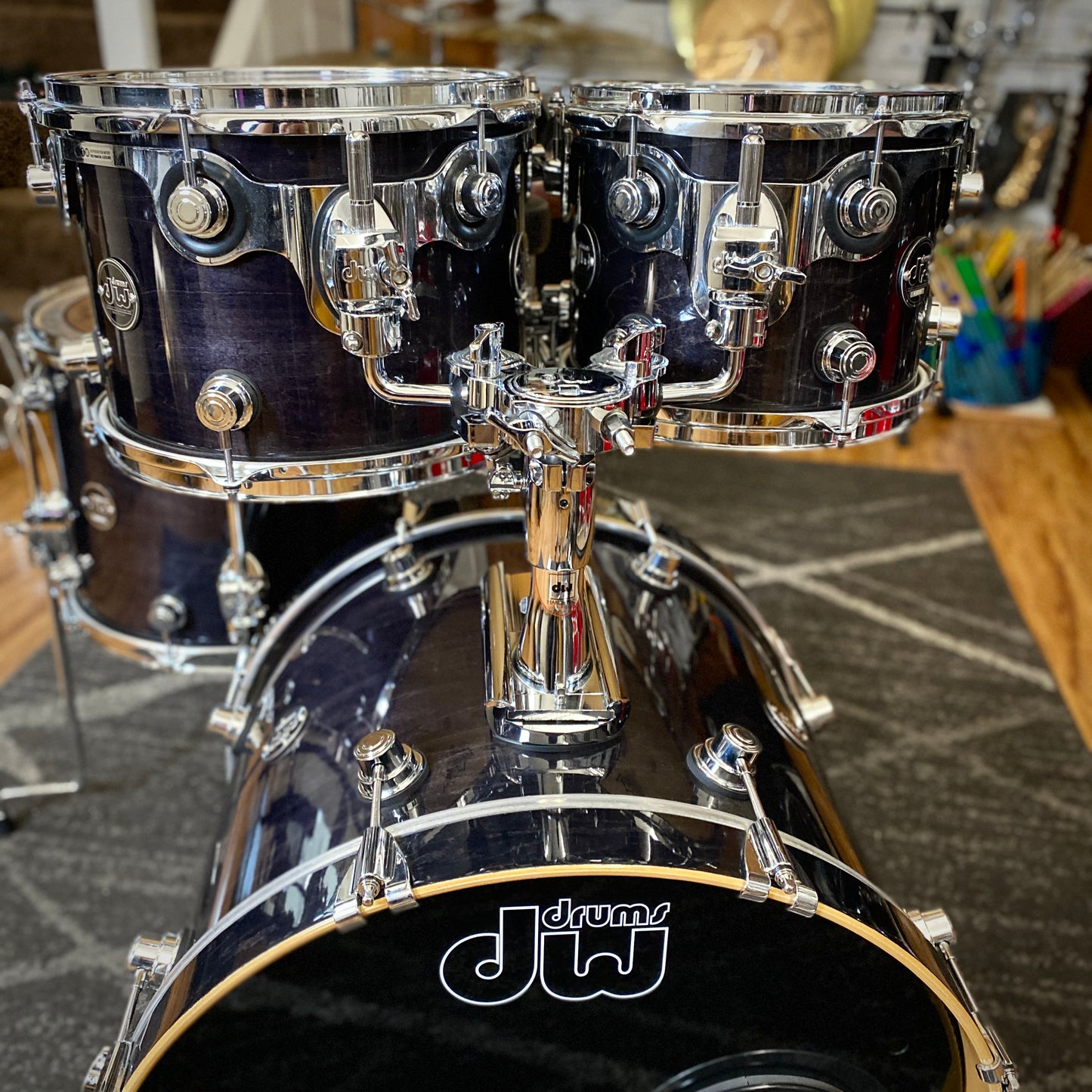 DW Performance Series 4-Piece Fusion Drum Set - Ebony Stain