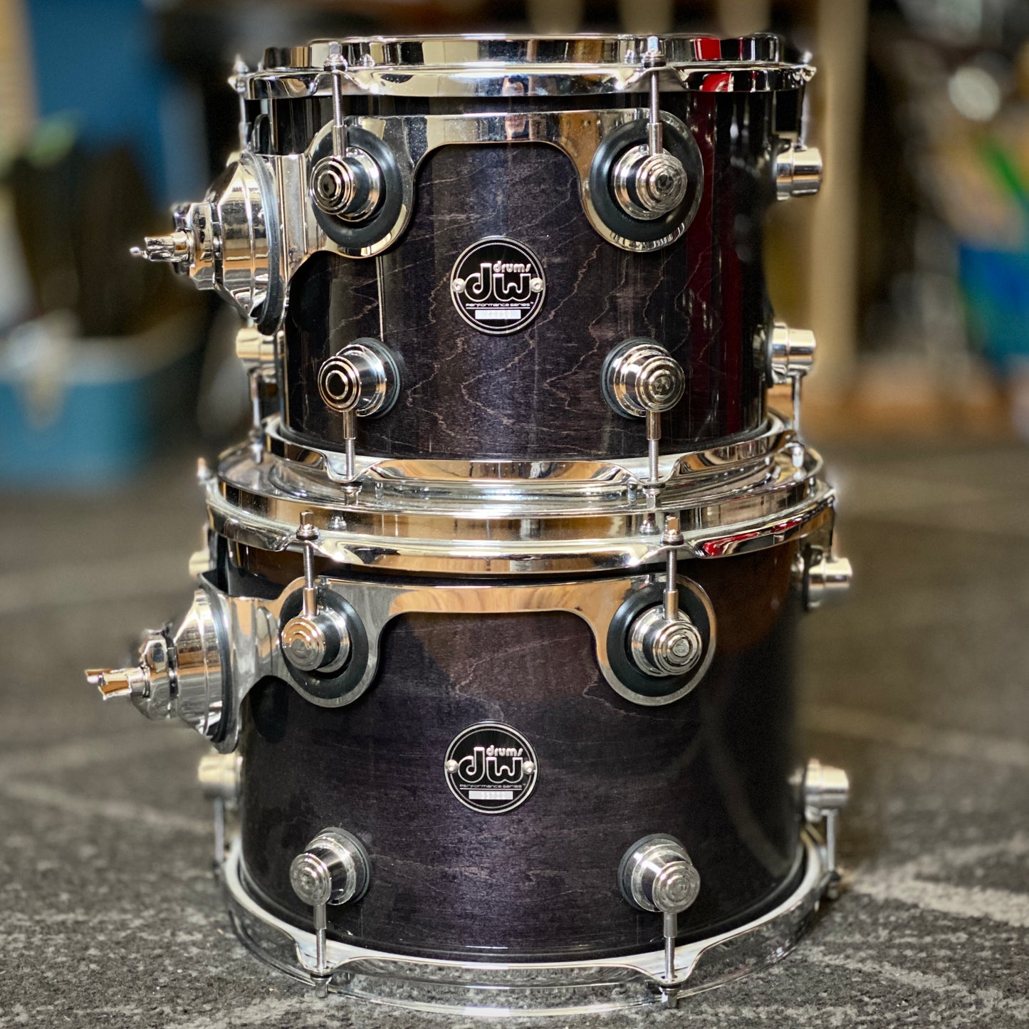 DW Performance Series 4-Piece Fusion Drum Set - Ebony Stain