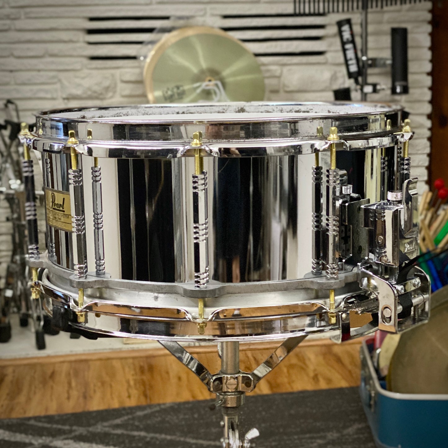 Pearl 5x14 Free Floating Steel Snare Drum – 1st Gen 1980s