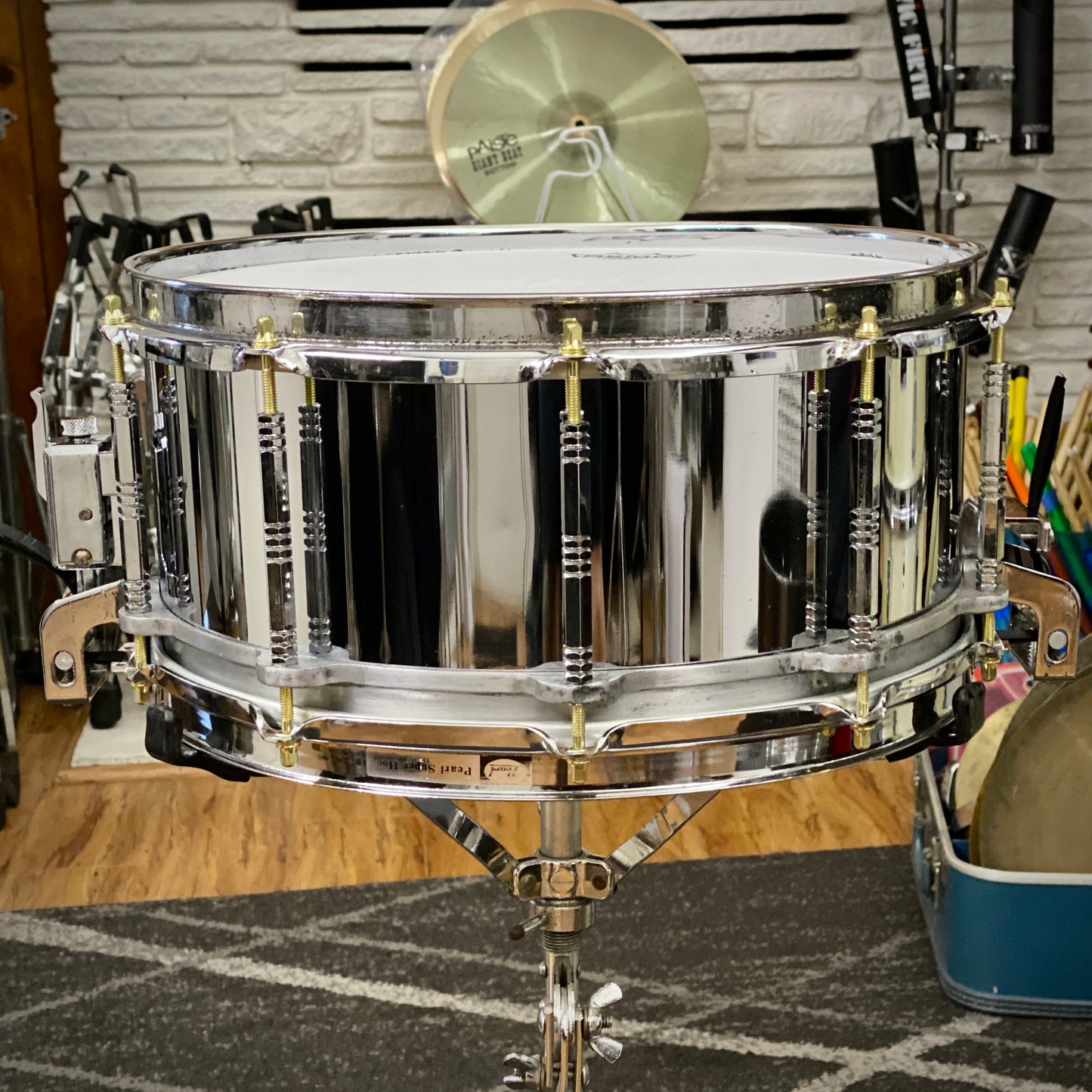 Pearl 5x14 Free Floating Steel Snare Drum – 1st Gen 1980s