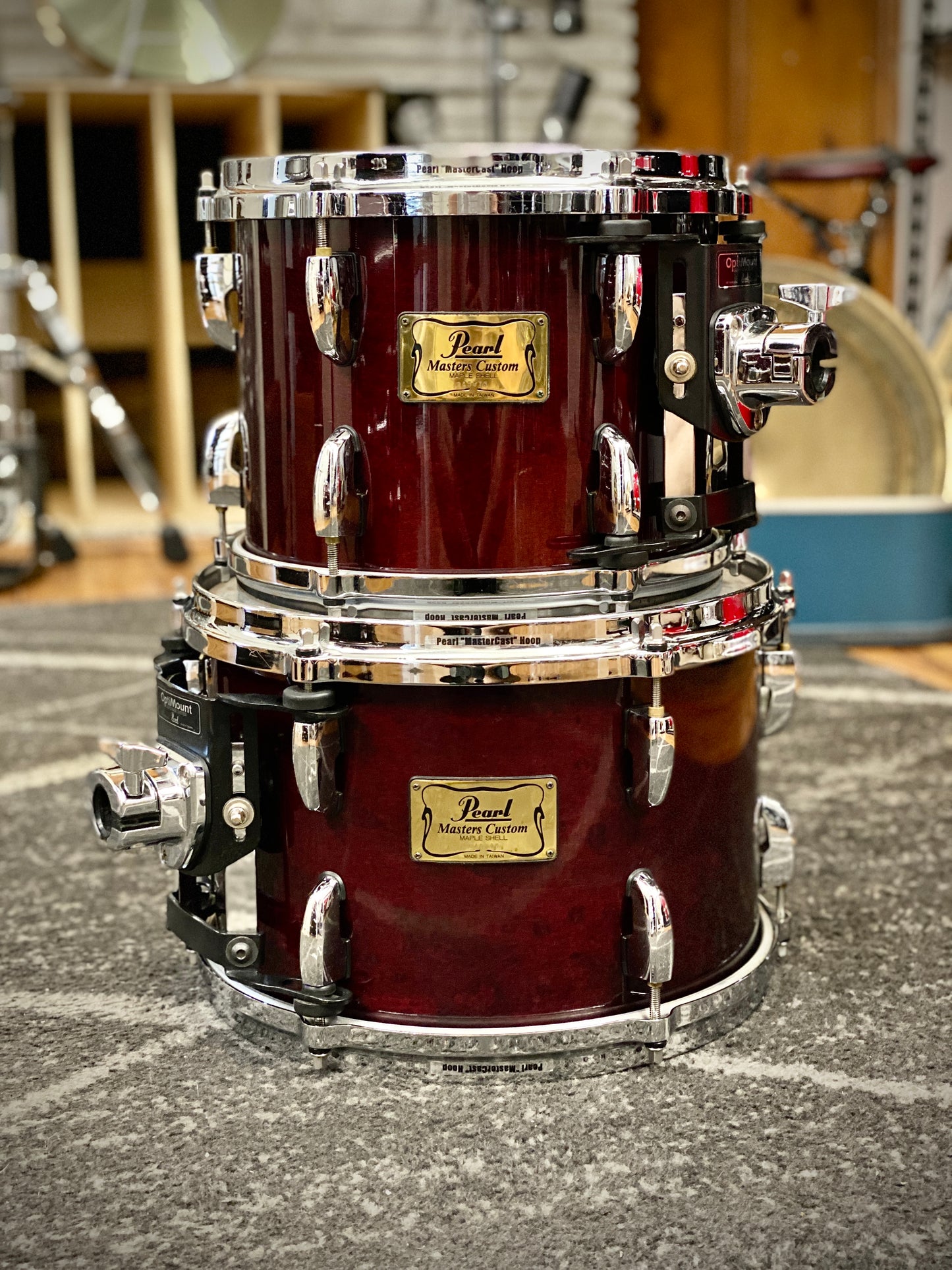Pearl Masters Custom Maple Drum Kit – Wine Red (1990s)