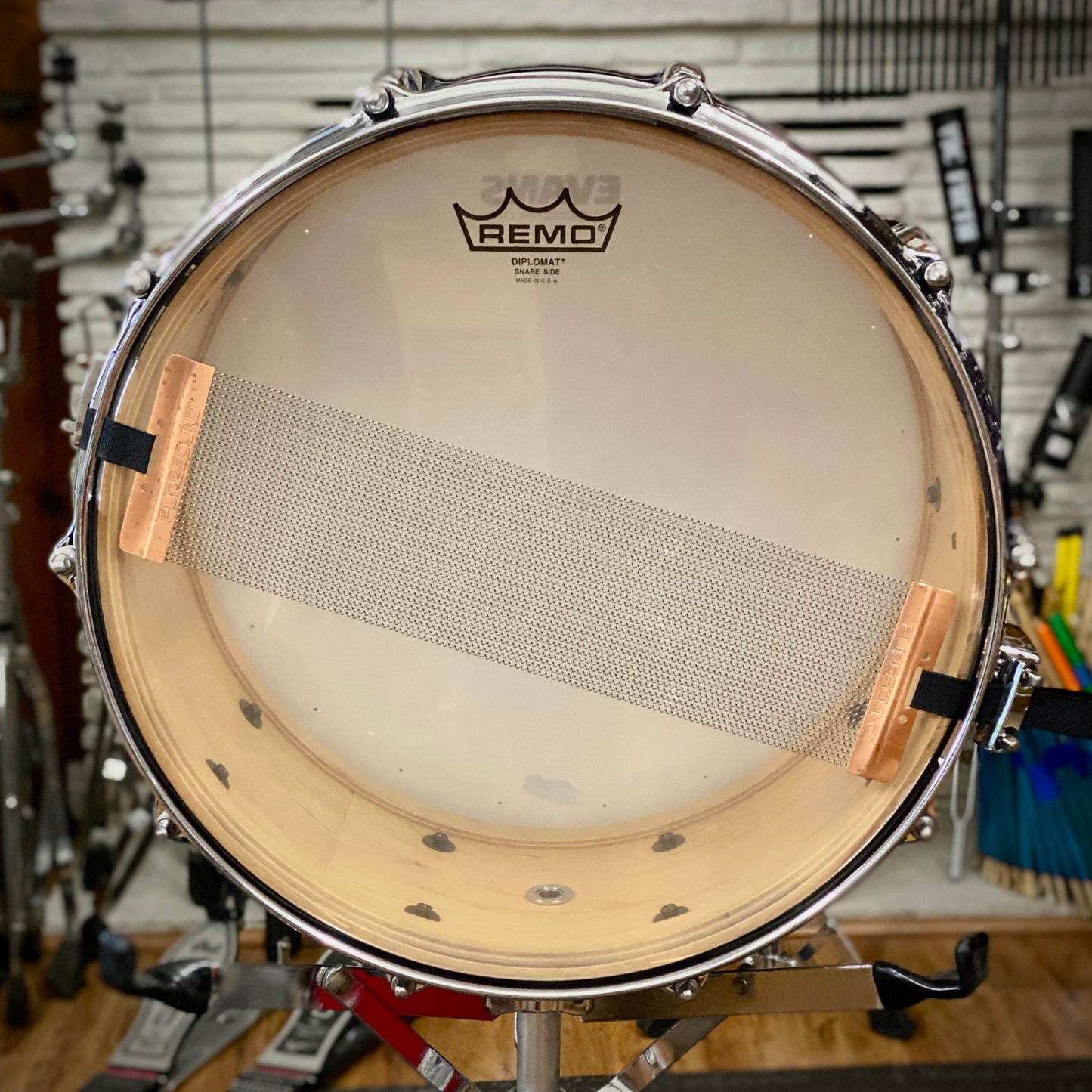 Pearl 6.5x14 Masters Custom Maple Snare Drum - Wine Red - 1990s