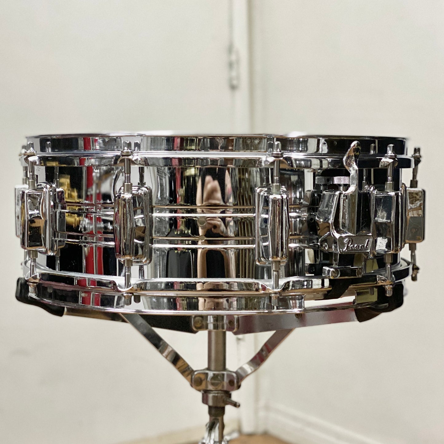 Pearl 5x14 Chrome Over Steel Snare Drum 1970s