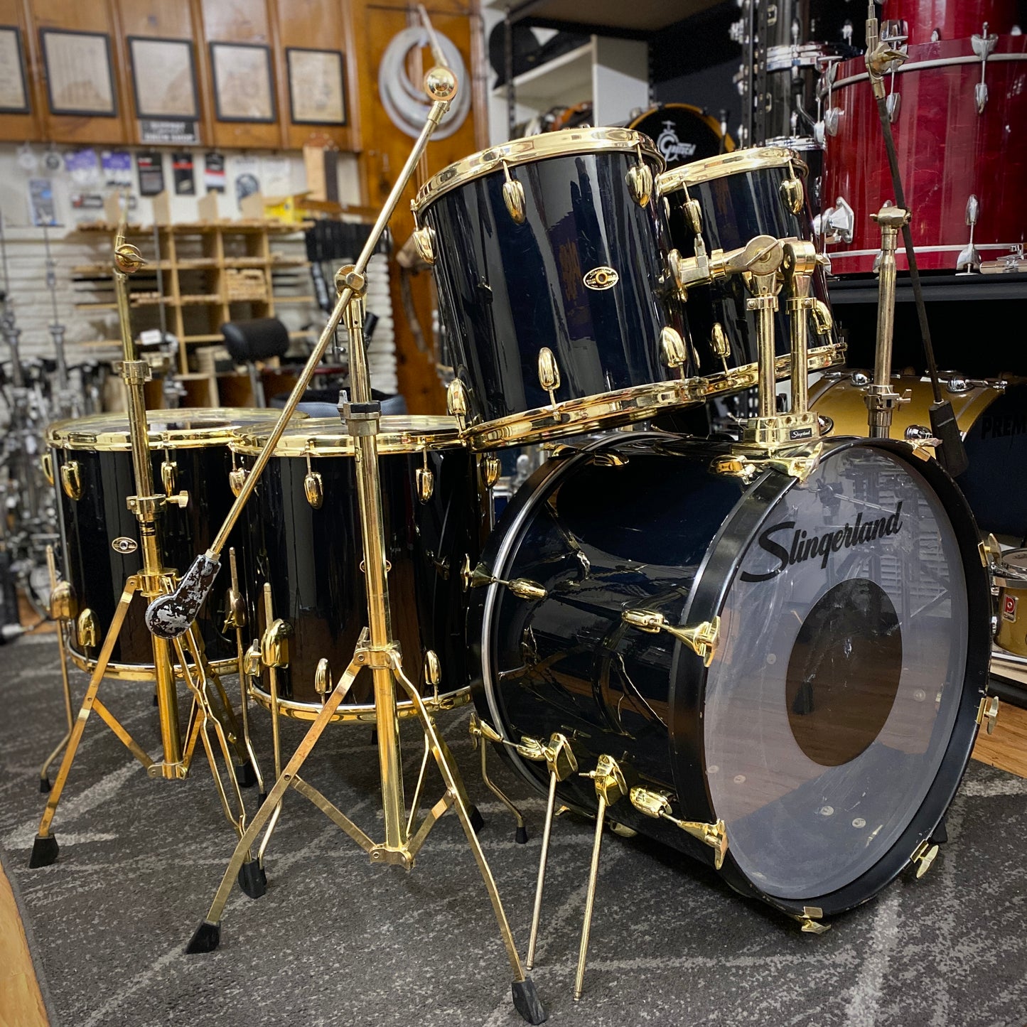 Slingerland Limited Edition Black Gold Drum Set - 1980s