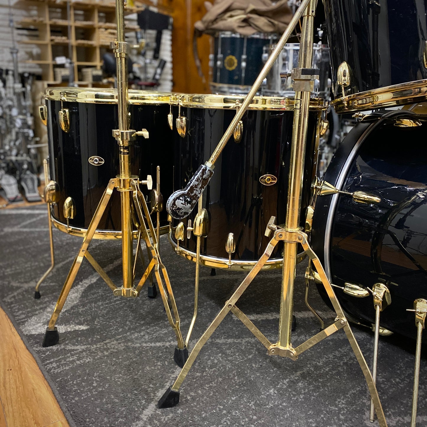 Slingerland Limited Edition Black Gold Drum Set - 1980s