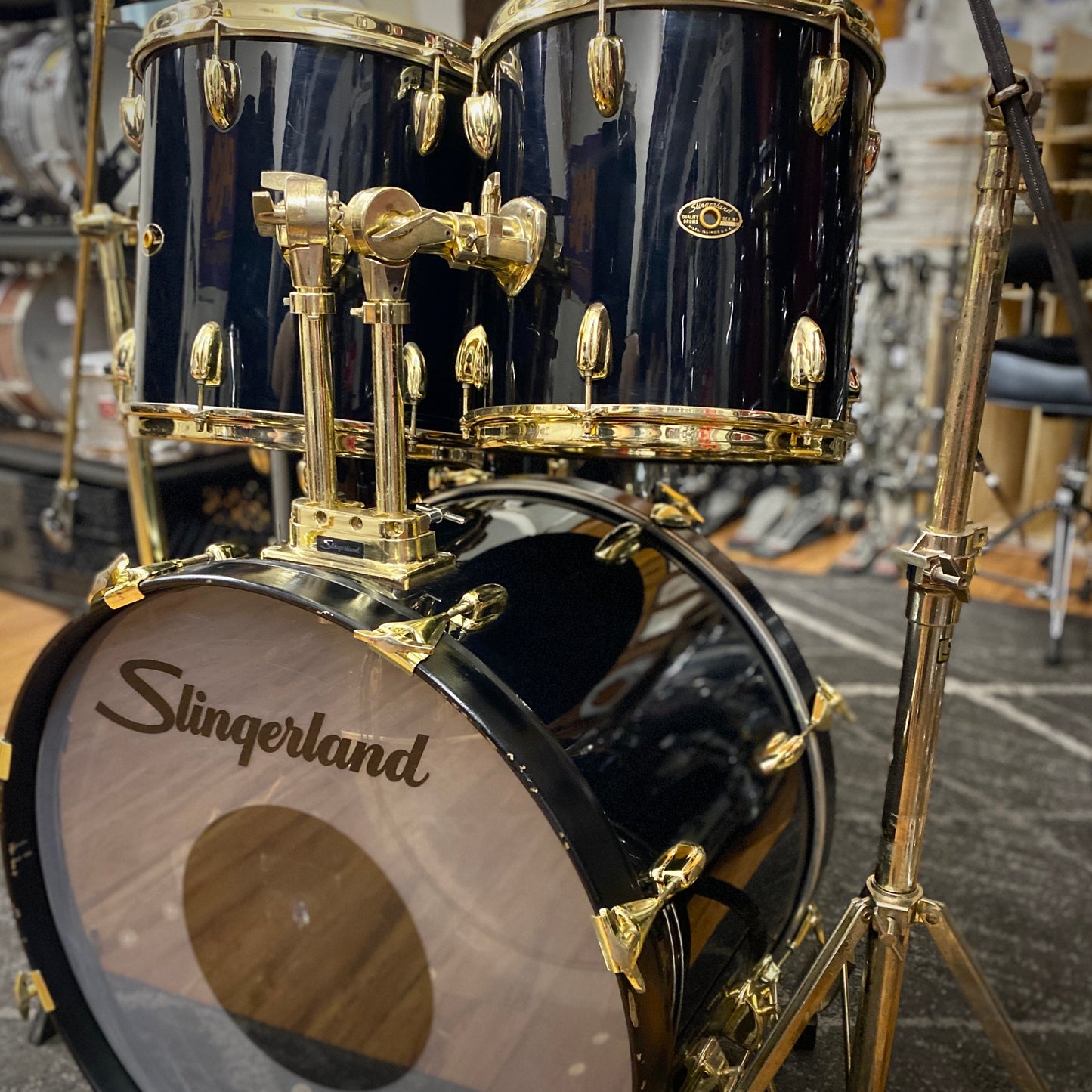 Slingerland Limited Edition Black Gold Drum Set - 1980s
