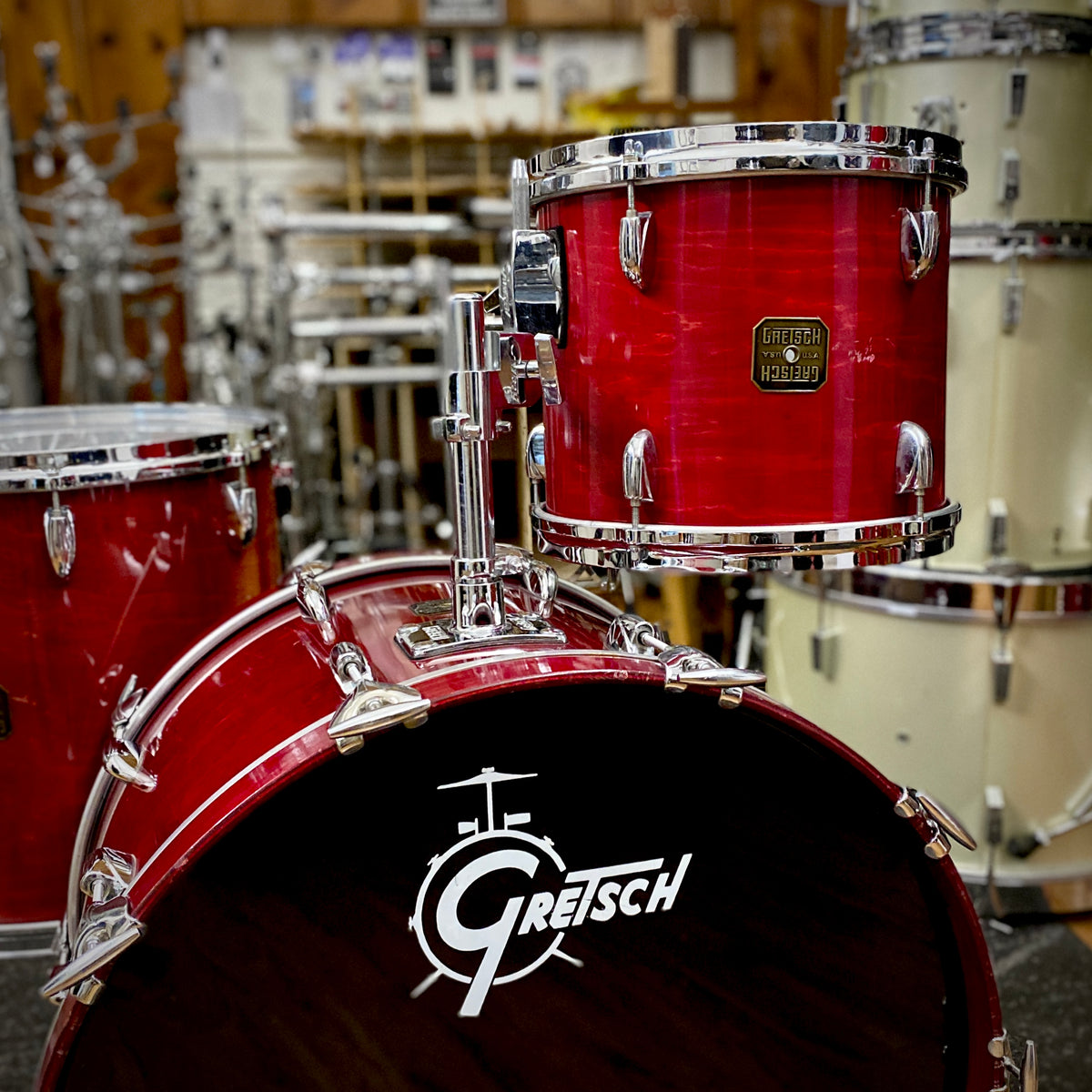 Gretsch USA Custom 12/16/22 Drum Set – Wine Red (1980s)