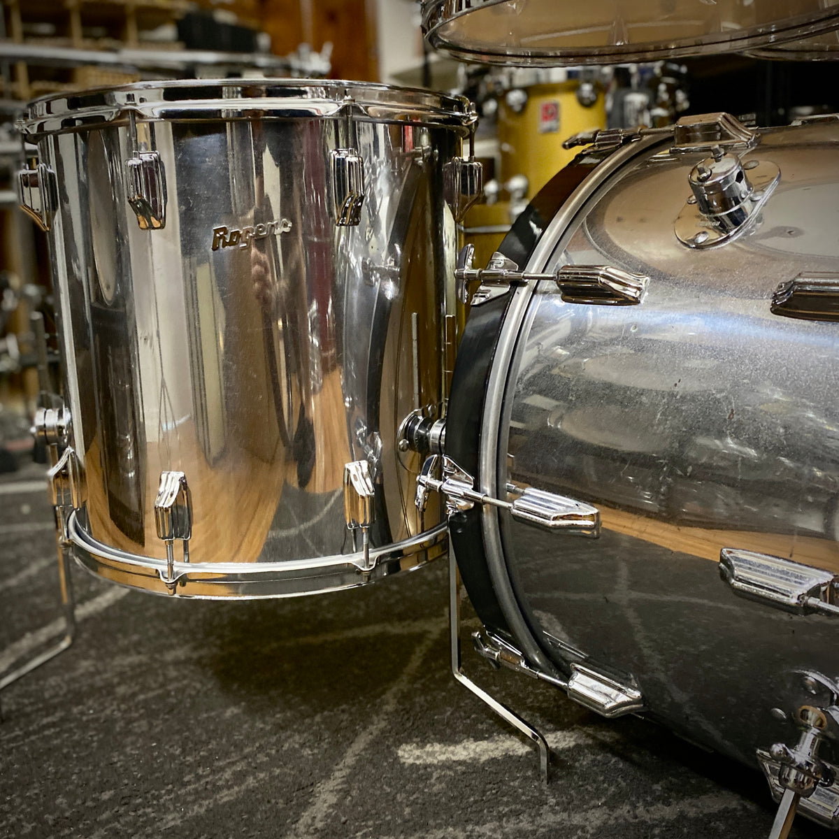 Rogers Chrome Over Wood Drum Kit – 1970s