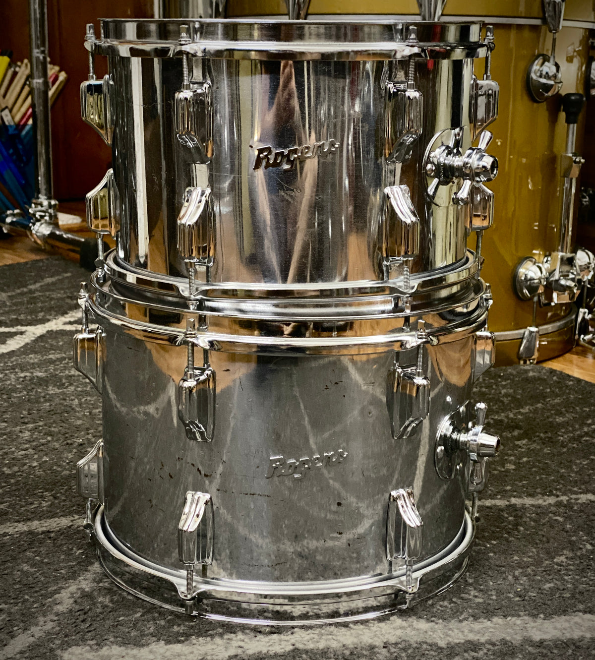 Rogers Chrome Over Wood Drum Kit – 1970s