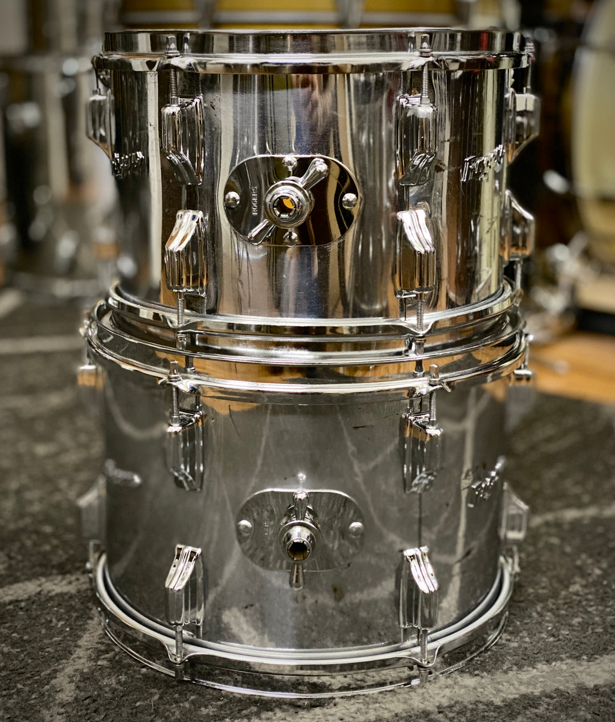 Rogers Chrome Over Wood Drum Kit – 1970s