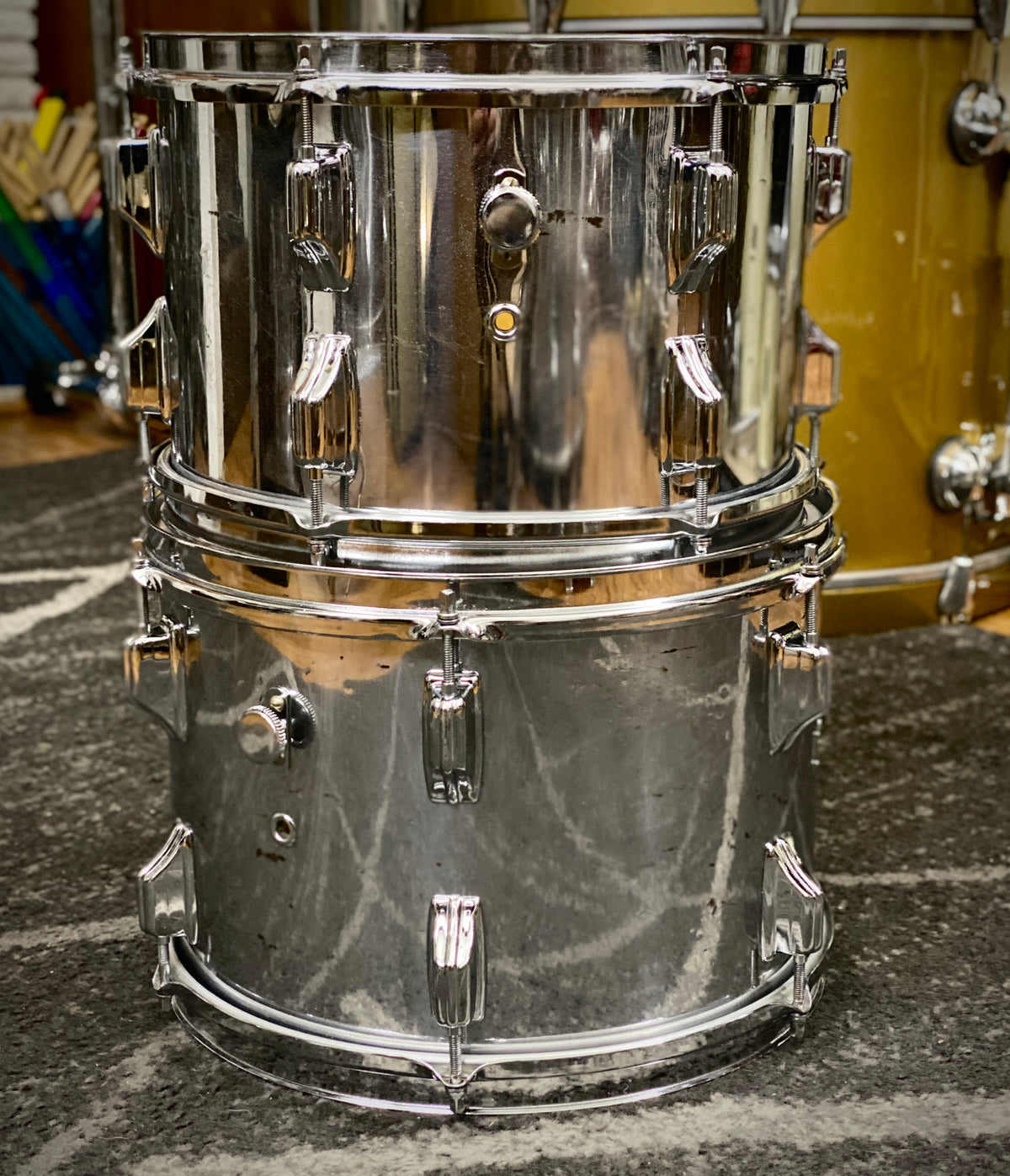 Rogers Chrome Over Wood Drum Kit – 1970s