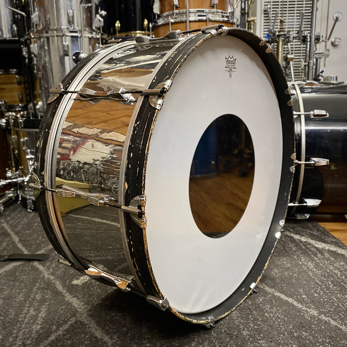 Ludwig 10x26 Stainless Steel Kick Drum - 1970s