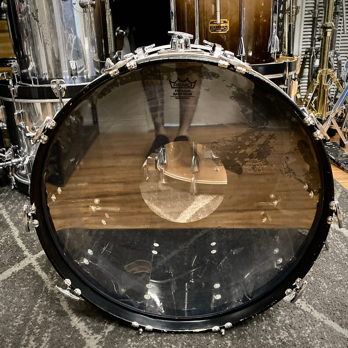 Ludwig 14x22 Vistalite Kick Drum - Black (1970s)