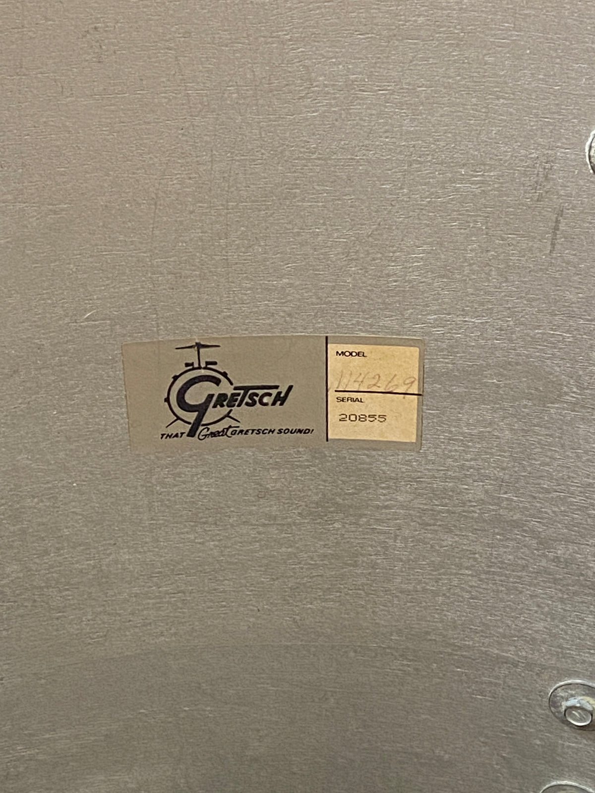 Gretsch 16x24 USA Square Badge Virgin Bass Drum - White Nitron (1980s)