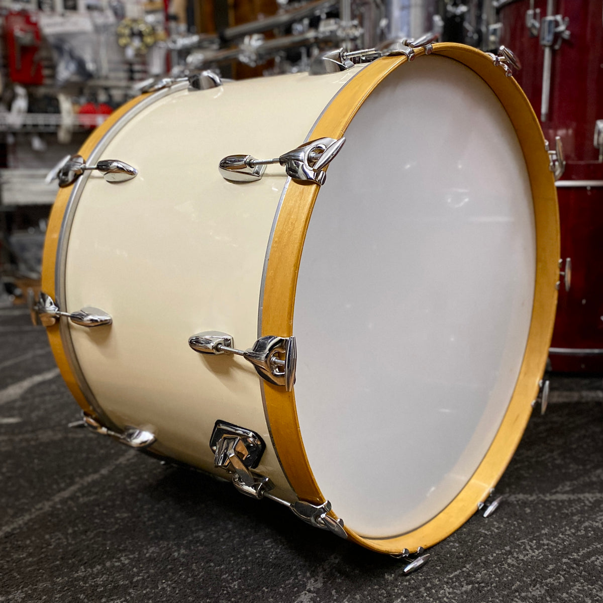 Gretsch 16x24 USA Square Badge Virgin Bass Drum - White Nitron (1980s)