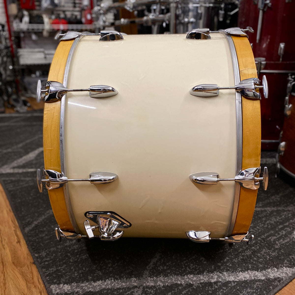 Gretsch 16x24 USA Square Badge Virgin Bass Drum - White Nitron (1980s)